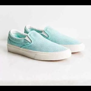 Aqua blue van sneakers, lightly worn